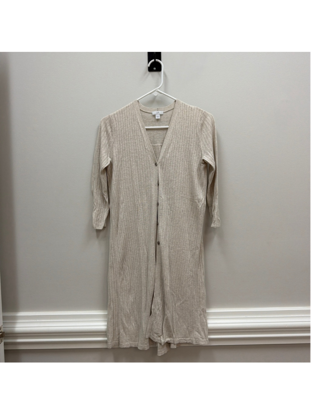 J. Jill Lightweight Cream Ribbed Cardigan Sz XS!